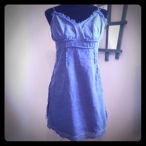 Miss 60 sheer blue cotton mini dress